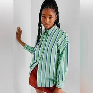 Future Collective with Reese NWOT 
Women's XS Long Sleeve Striped Button-Down